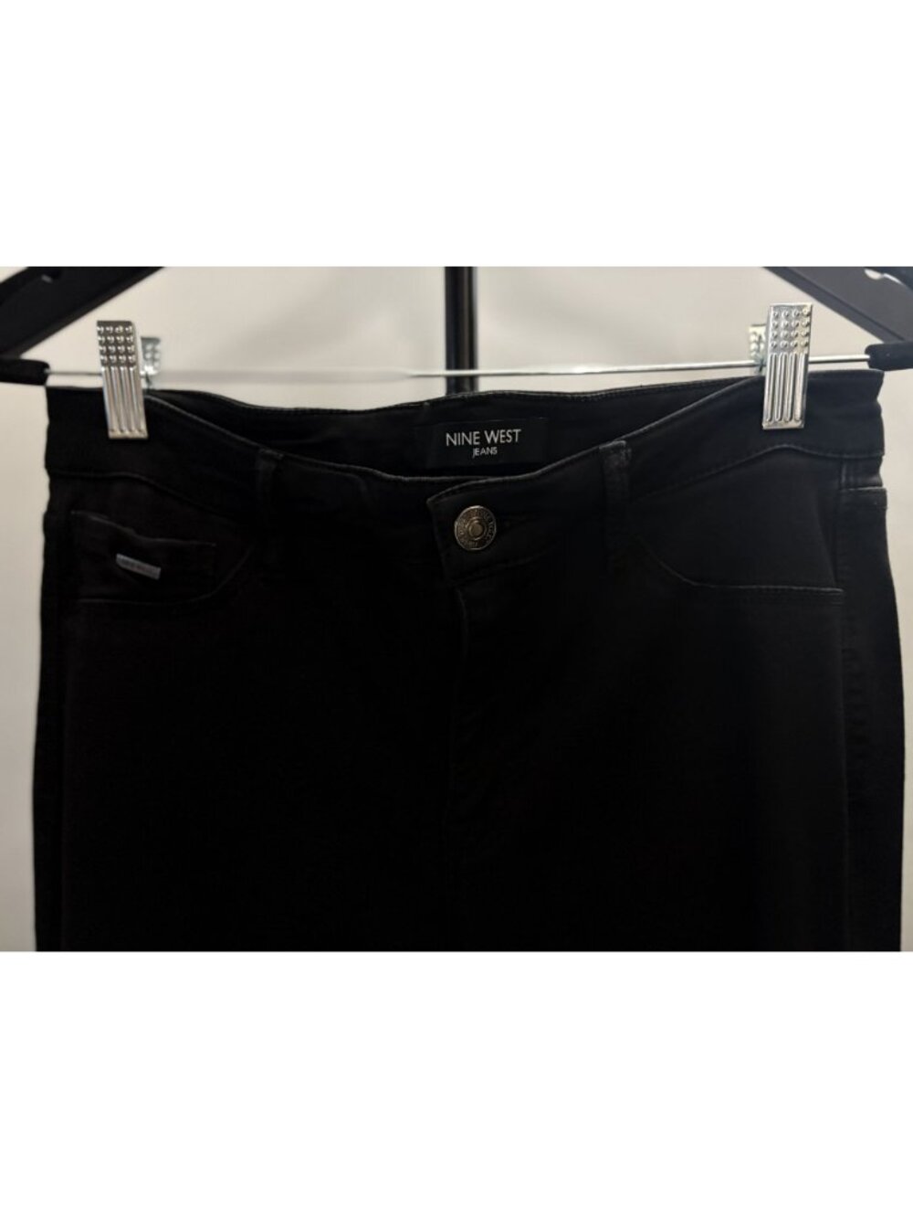 Nine West Black Stretchy Skinny Slimmed Crop Mid Rise Coin Pocket Pants Jeans 10 - Picture 9 of 15